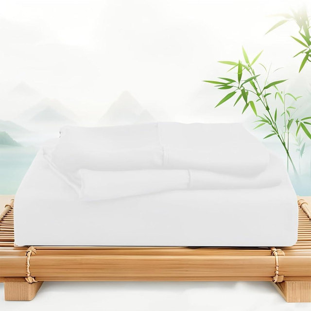 SilkWings King Bed Sheet Set -Genuine 100% Organic Viscose Derived from Bamboo, Luxuriously Soft & Cooling, Deep Pocket 16" Hotel Bedding Sheet 3pcs Set White