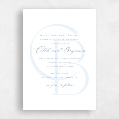 Blue Standard Wedding Invitation - Kenai Classic