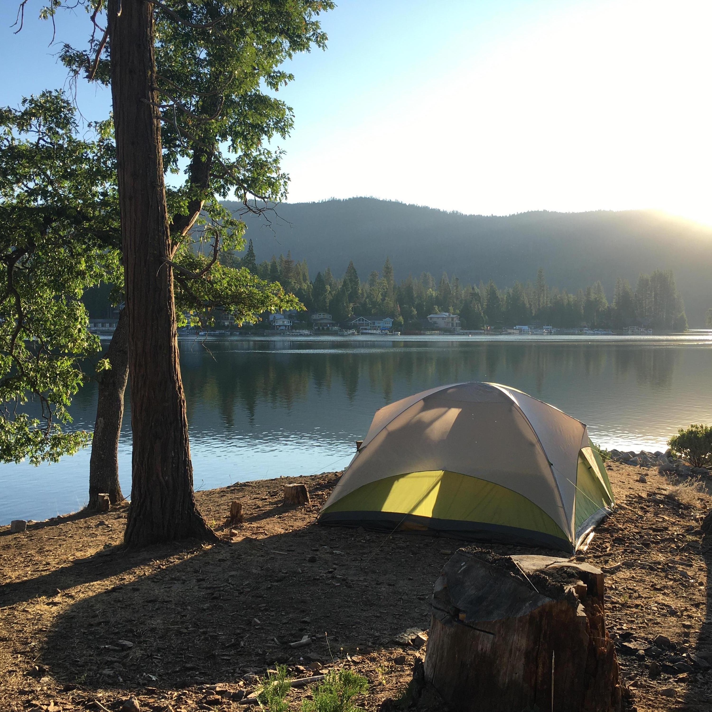 Our first camping trip! We had a blast, Bass Lake had it all: prime camping location, small beach with easy access to the water and great weather!