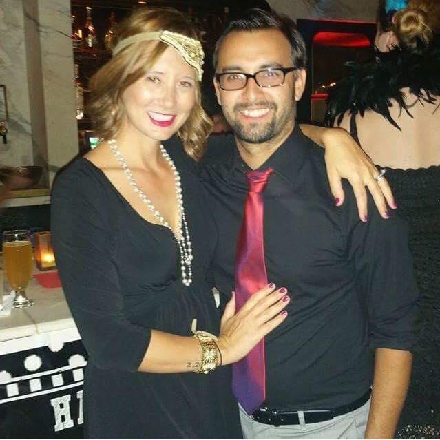 At Mandy's 20's themed birthday party.