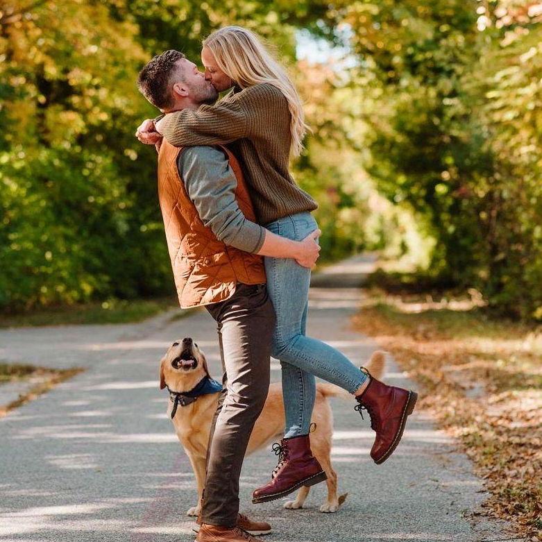 Fall Engagement Photos on the Monon Trail