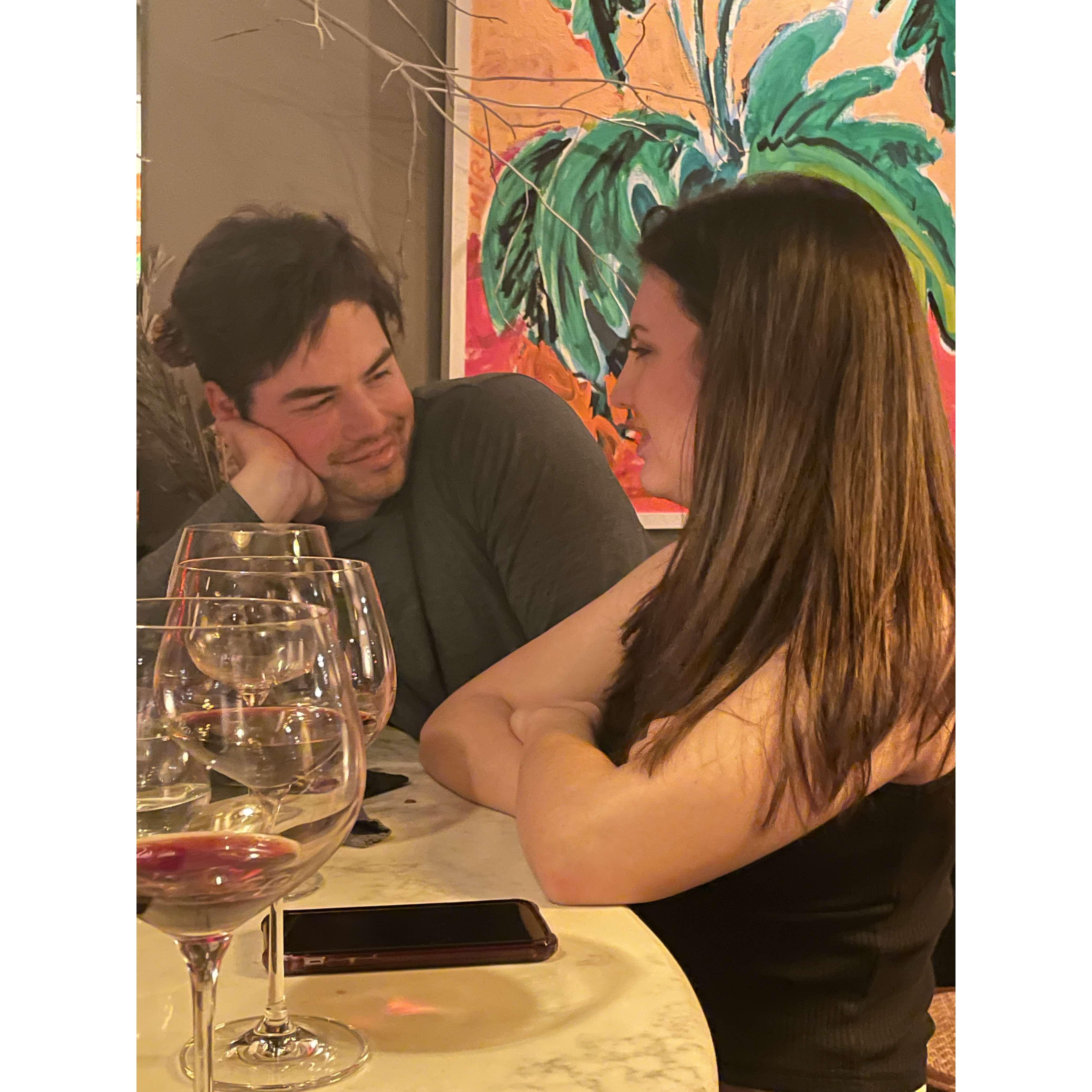 Candid photo at Cork in SoHo.