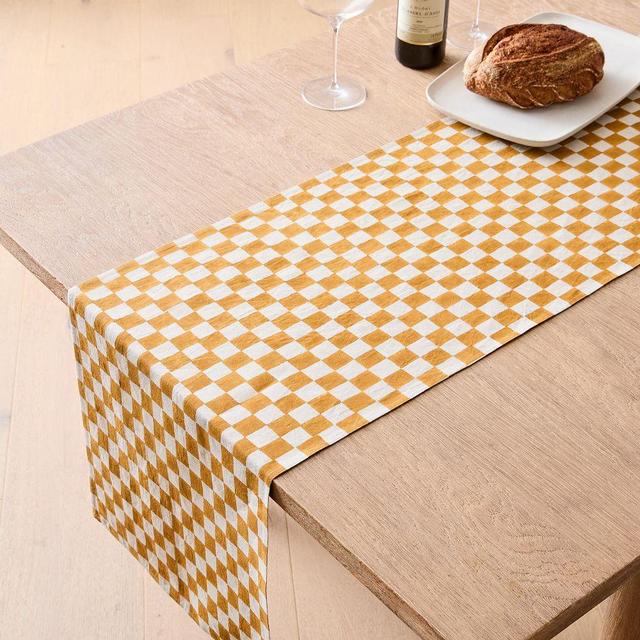 Divya Block-printed Linen Runner, Earth