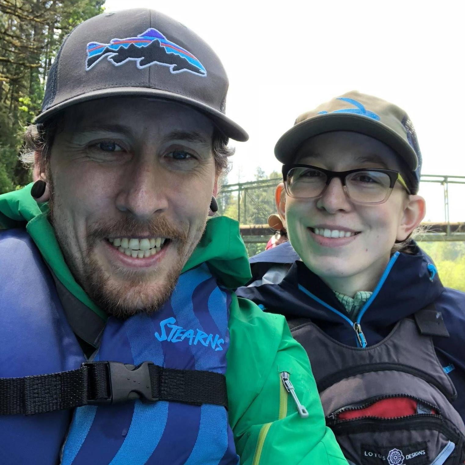 Rafting trip with Emily's parents!