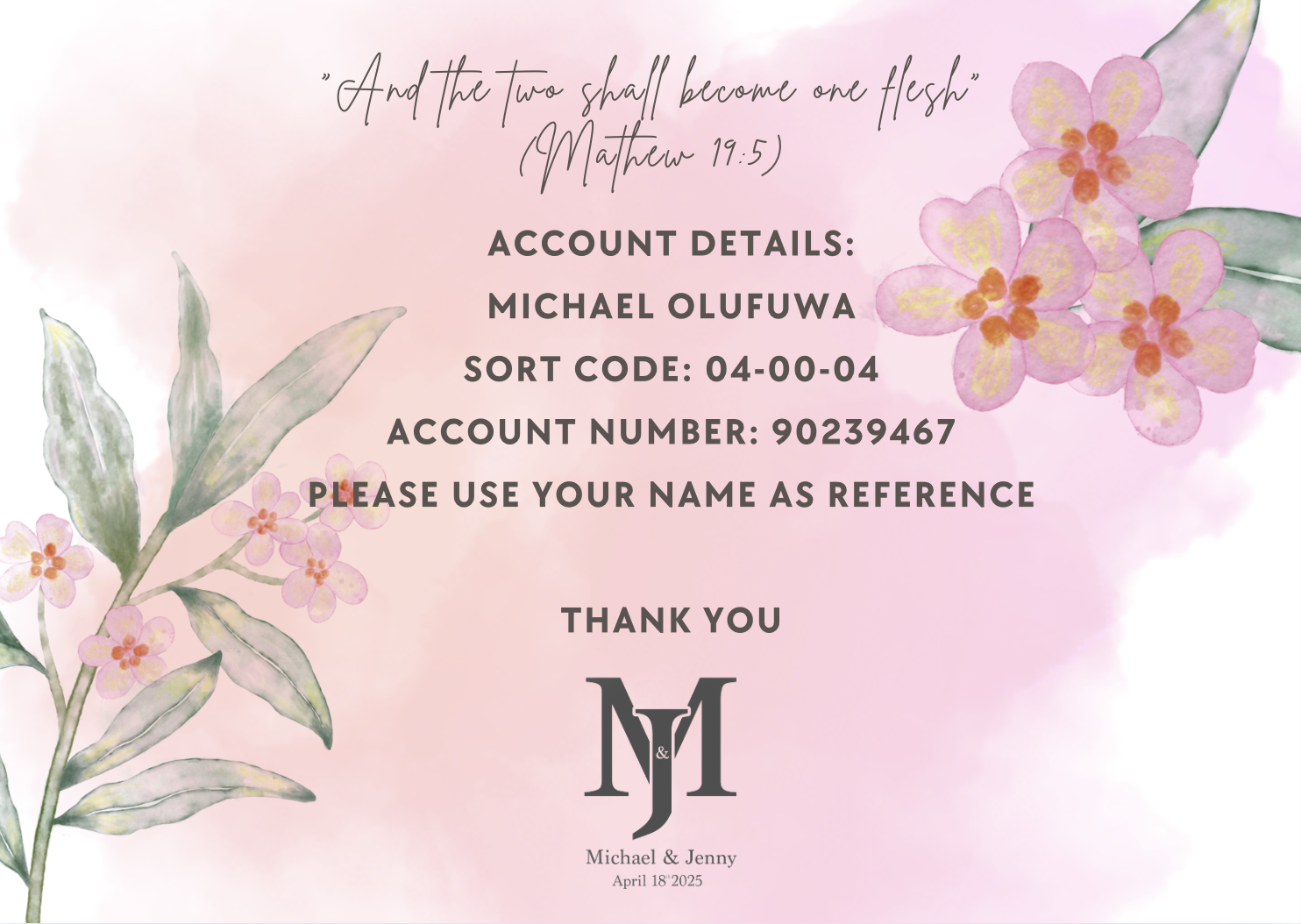 The Wedding Website of Jenny Yasin and Michael Olufuwa