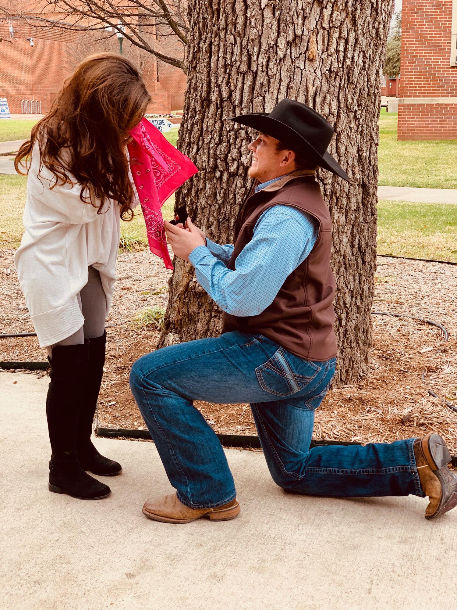 Shane proposing outside the math building @ TSU