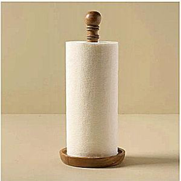 Antiqued Wood Paper Towel Holder