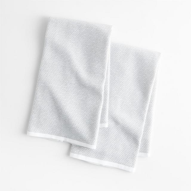 Textured Terry Alloy Grey Dish Towels, Set of 2