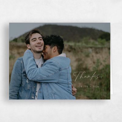 Rich Taupe, Grey Wedding Thank You - Paloverde Photo