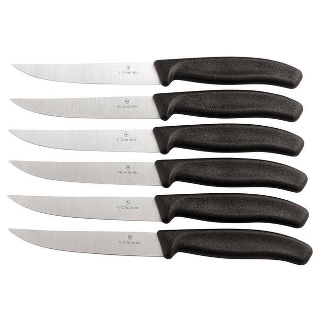 Victorinox VIC-6.7903.6 Swiss Classic Sets 6-Piece Steak Set (5" Gaucho Straight) Black