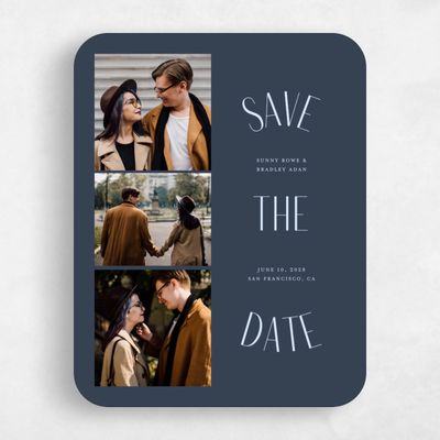 Blue Rounded Wedding Save the Date - Lark Multiphoto
