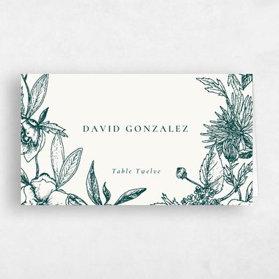 Green Boho Wedding Place Card - Kianna