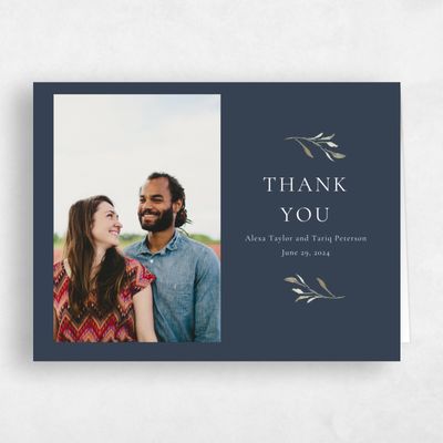 Grayed Navy, Blue Wedding Thank You - Somerset Photo