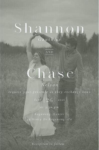 The Wedding Website of Shannon Gauthier and Chase Nelson