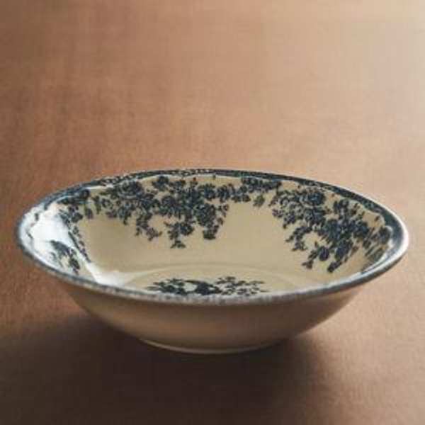 BLUE FLORAL EARTHENWARE BOWL