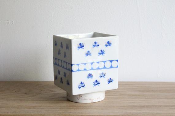 FRENCHHOME_French vintage hand painted porcelain tealight holder