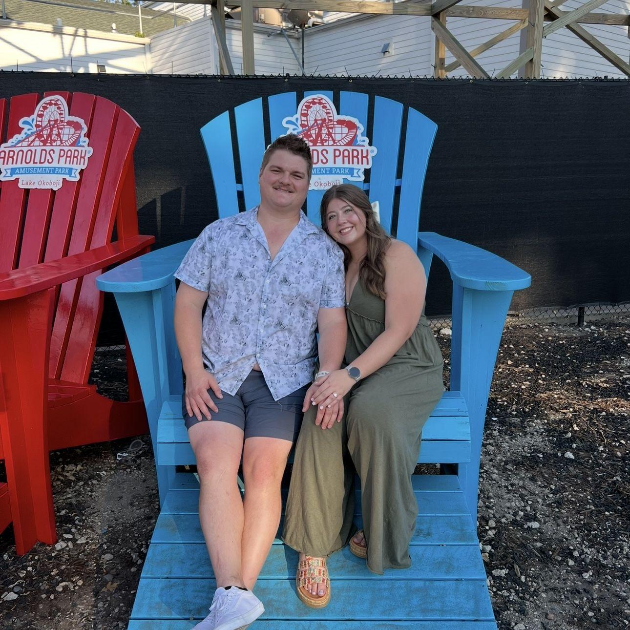 Shortly after getting engaged in Okoboji!