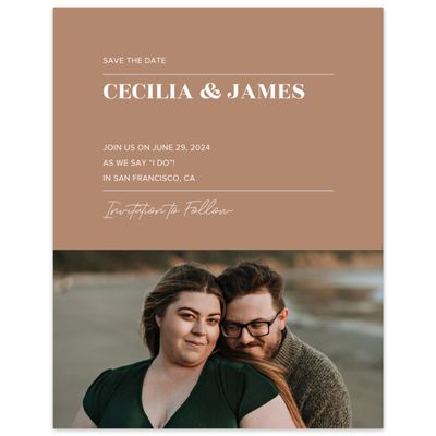 Camel, Brown Wedding Digital Save the Date - Valier Photo