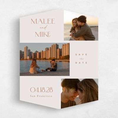 Beige Diamond Wedding Save the Date - Buenos Multiphoto