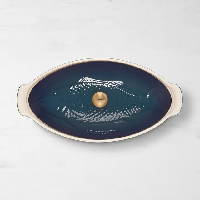 Le Creuset Stoneware Oval Fish Baker, 16", Agave