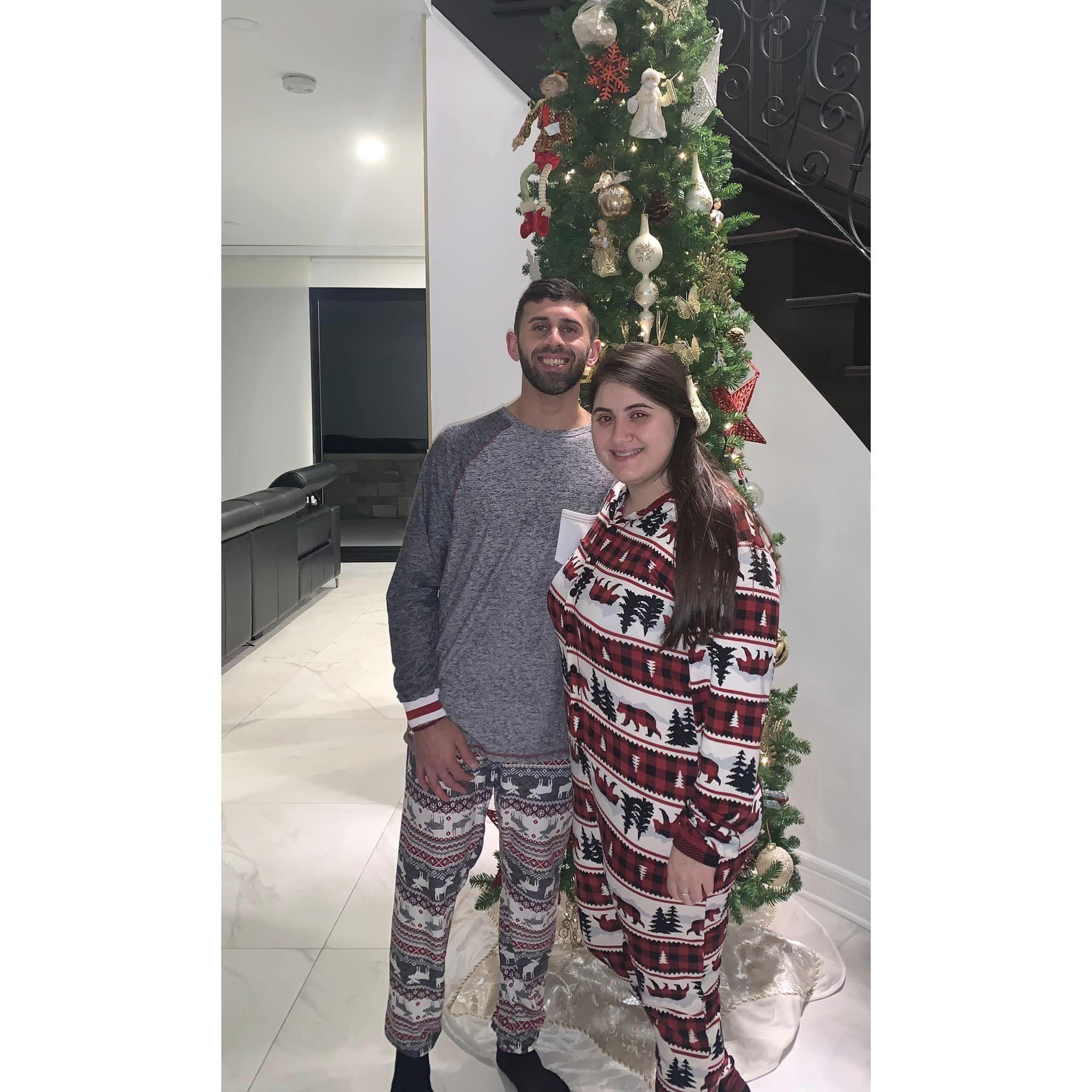 2022: Christmas PJs while we battled the flu together.