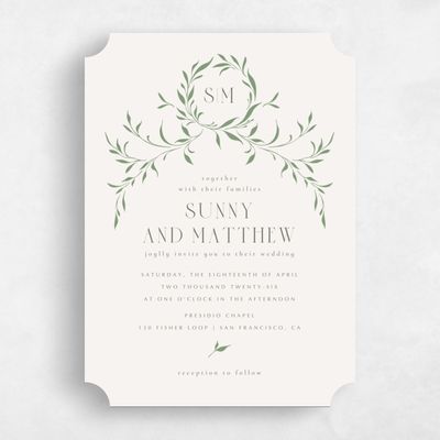 Green Ticket Wedding Invitation - Clairemont Classic
