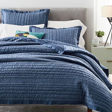 Belgian Flax Linen Linework Quilt - Queen - Vintage Rose