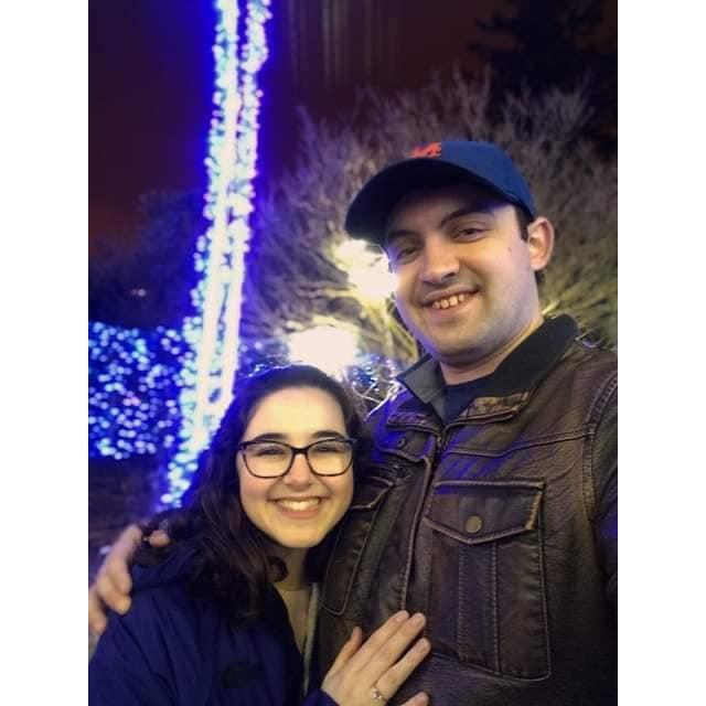 Date night at the Newfields Winterlights during our Christmas together
