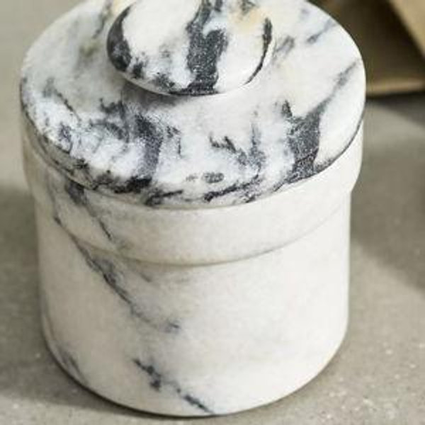 Smoky White Marble Butter Keeper