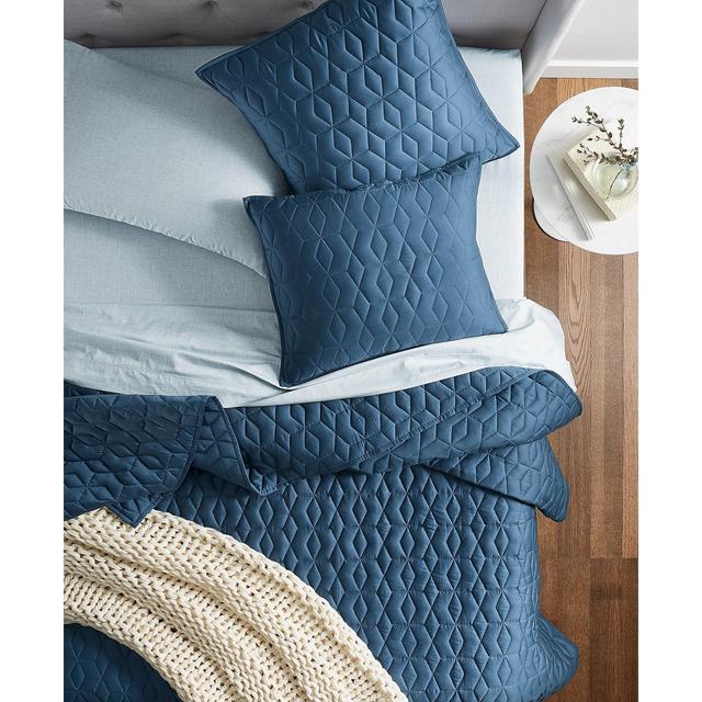 Oake Geometric Embroidered Quilt, Twin, Created for Macy's