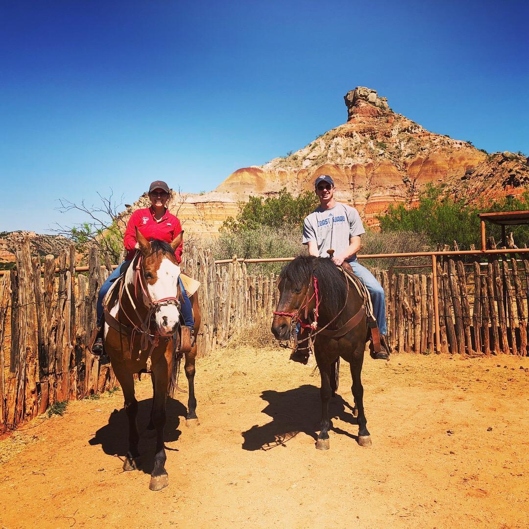 Horseback riding in Palo Duro Canyon. Ben is trying to beef up his Honorary Texan application.