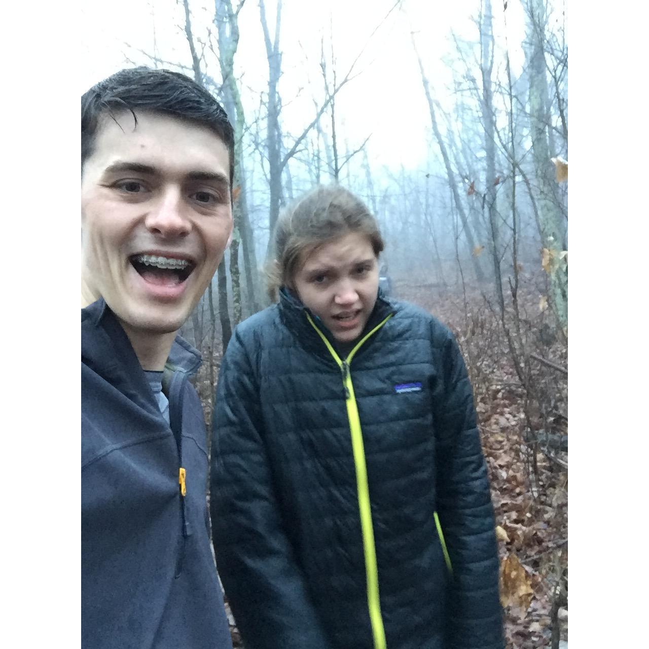 2017- Rainy winter hike at the Pinnacles in Berea, KY
