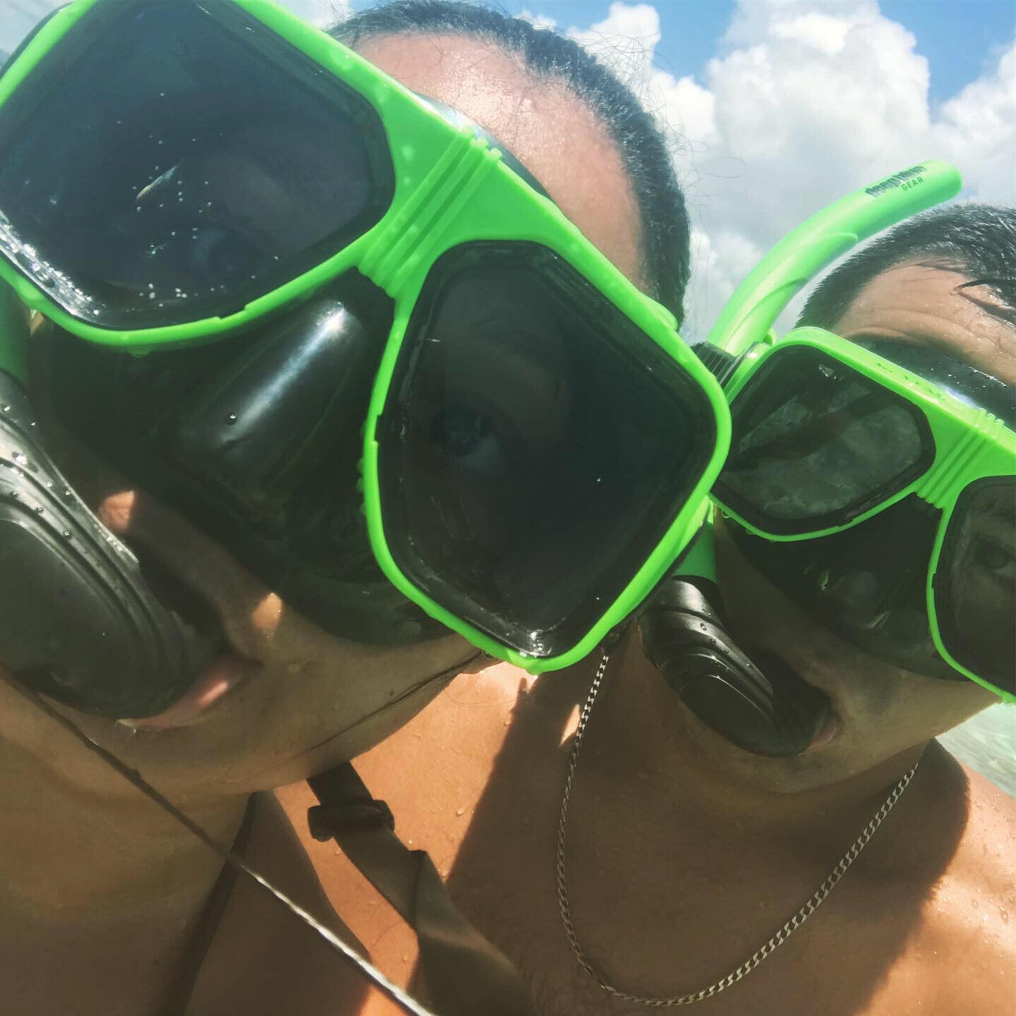 Snorkeling and swimming with sting rays in Antigua. So much fun!