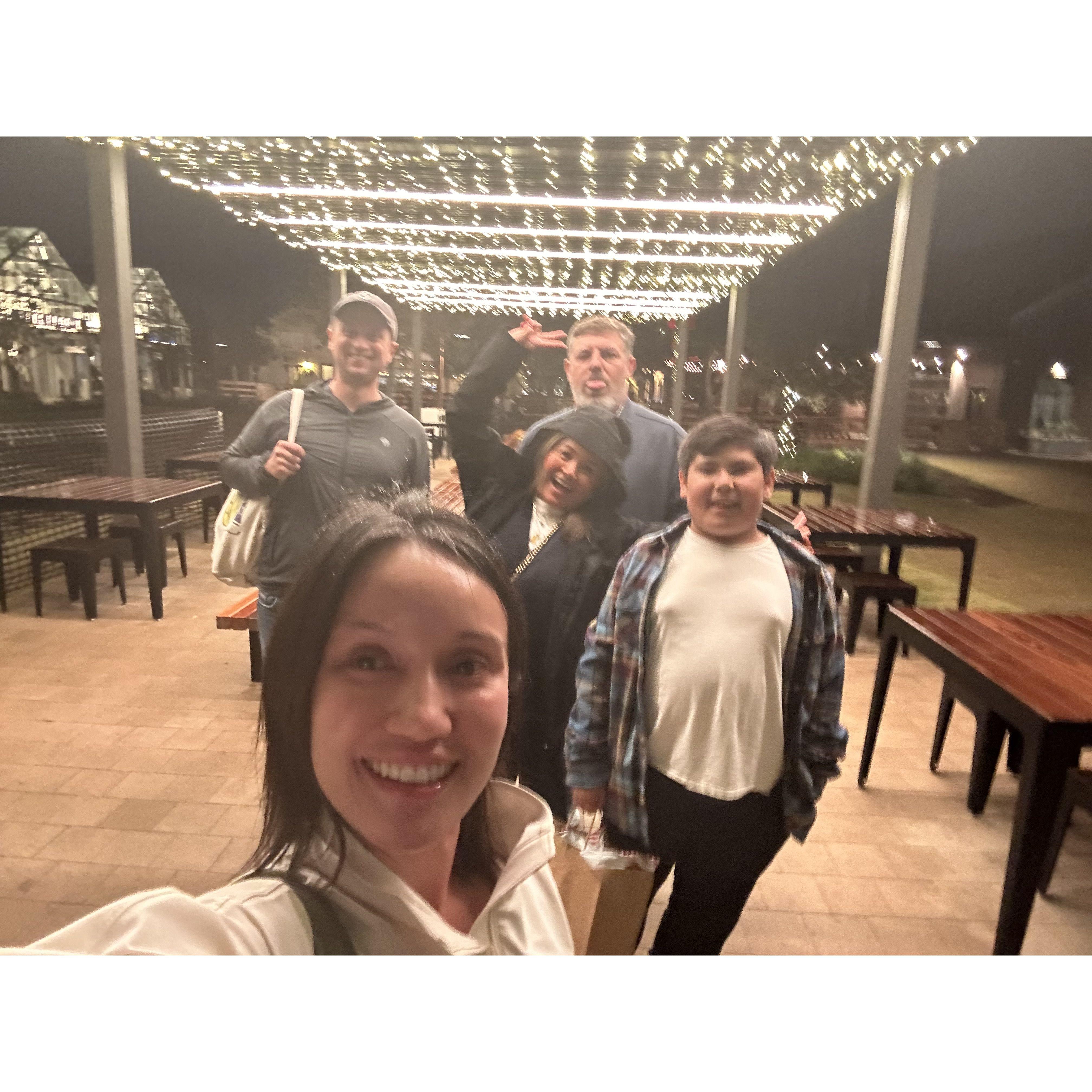 Exploring San Juan Capistrano's new town square with Chi, Matt, and Beckett Darling (Suzette's family) over Thanksgiving weekend!