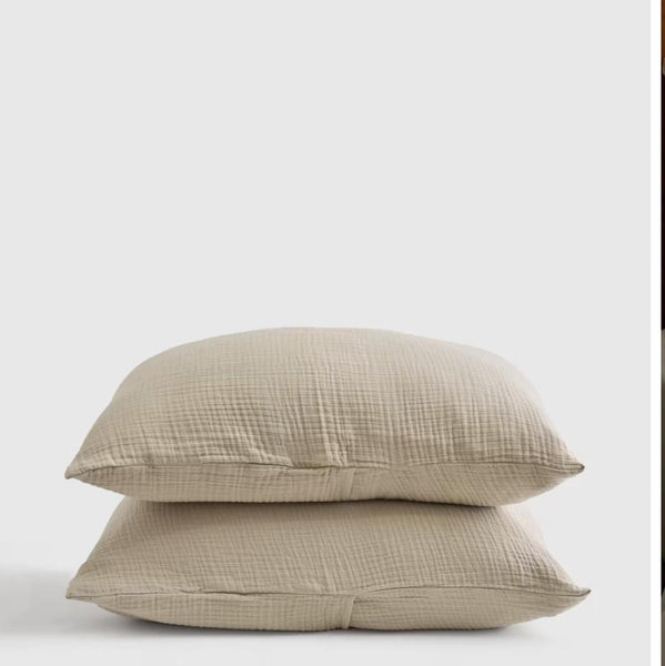 Organic Airy Gauze Sham Set - King, Dune