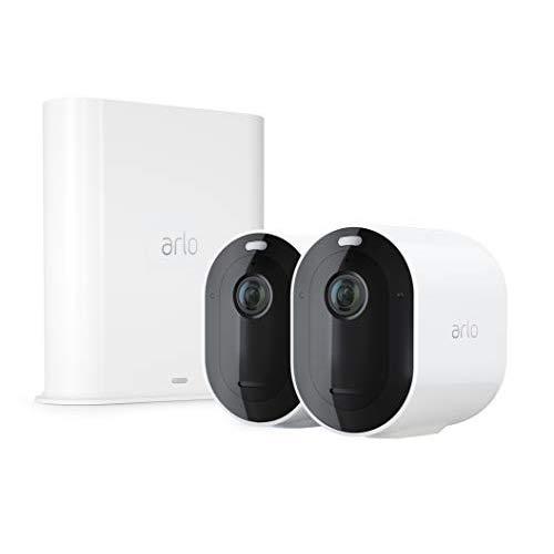 Arlo Pro 3 – Wire-Free Security 2 Camera System | 2K with HDR, Indoor/Outdoor, Color Night Vision, Spotlight, 160° View, 2-Way Audio, Siren | Works with Alexa | (VMS4240P)
