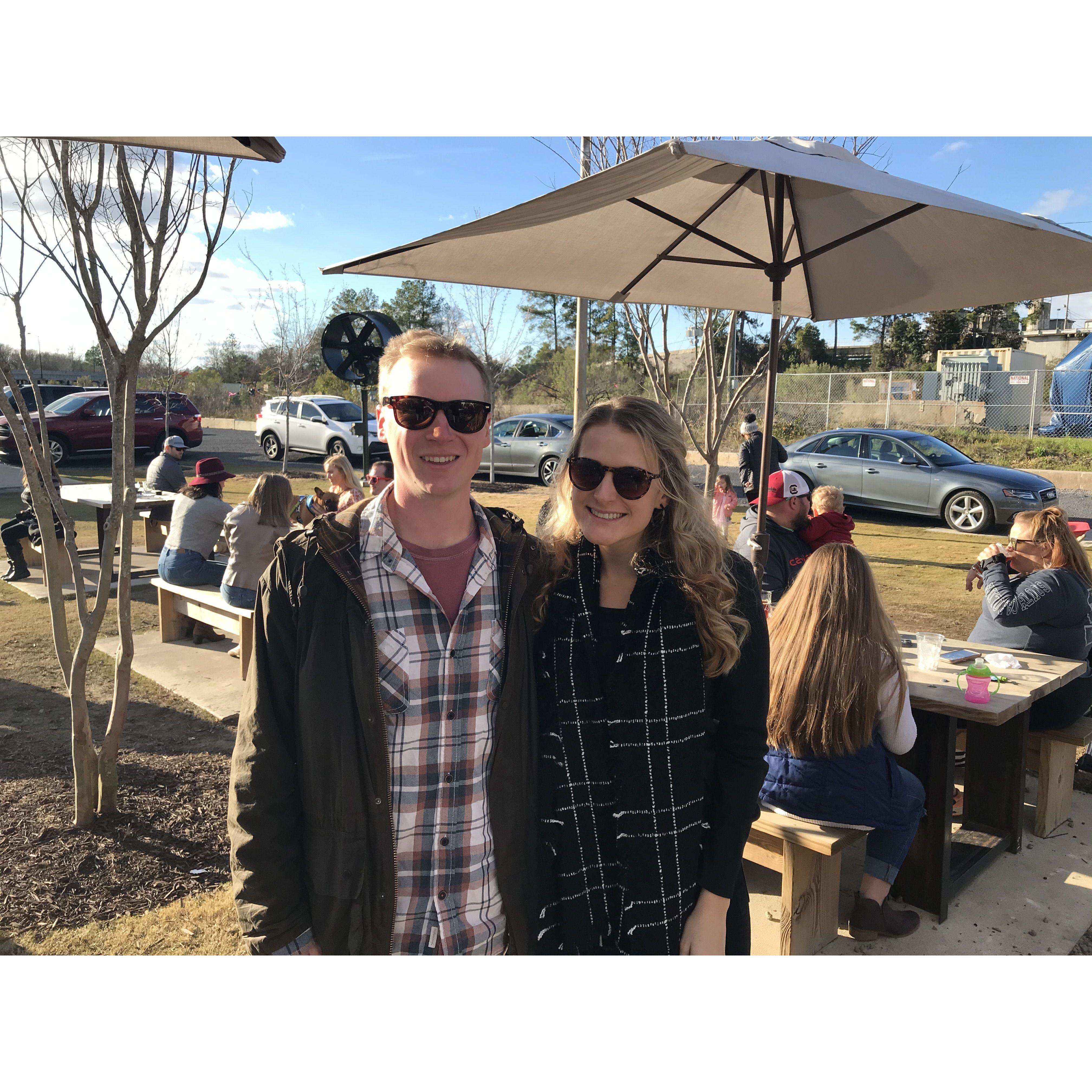 Hanging out at SteelHands Brewing Senior Year