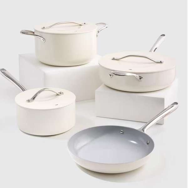 Ceramic Nonstick 7pc Cookware Set - Ivory