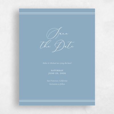 Dusty Blue Wedding Save the Date - Evora Classic