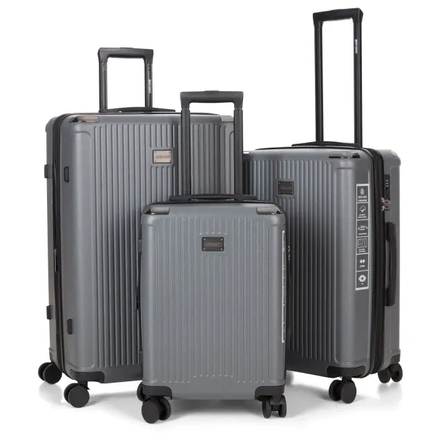 ROBERTO CAVALLI YUMA Luxury 3 Piece Luggage Set, Expandable Hard Shell Suitcases with 8 Spinner Wheels, Combination Lock Large Suitcase Set