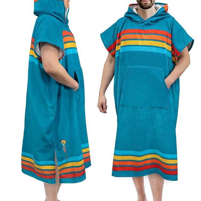 SUN CUBE Surf Poncho Changing Robe with Hood | Absorbent Quick Dry Microfiber Wetsuit Changing Towel with Pocket for Surfing Men Women