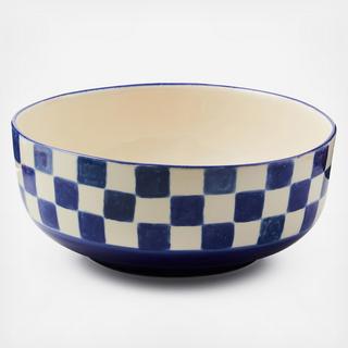 Check Stoneware Serving Bowl