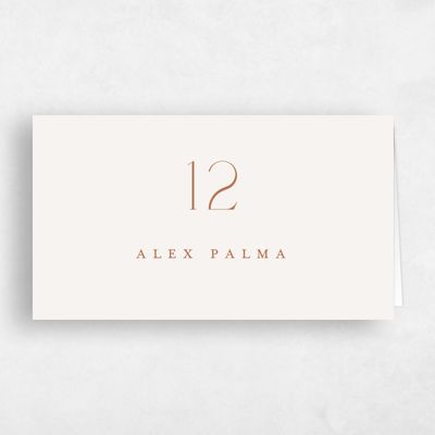 Light Oatmeal, Beige Wedding Place Card - Calidore