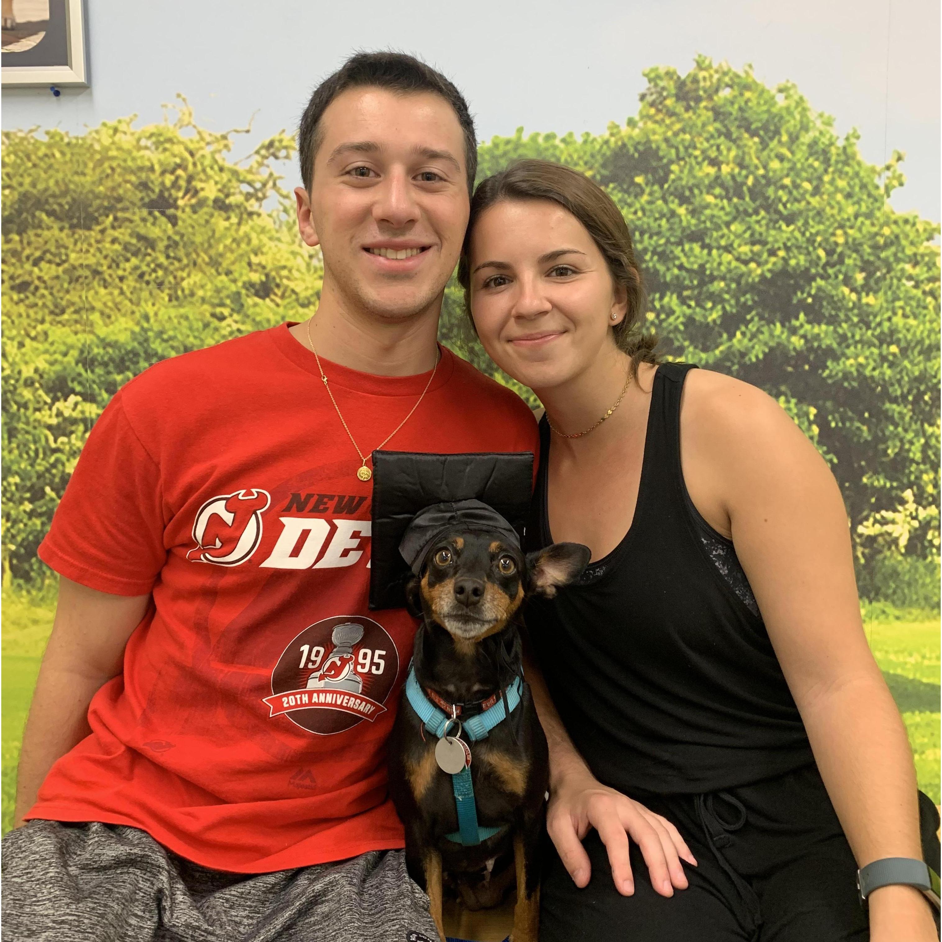 Puppy class for Baby Margo. It didn't work but she looked great in her graduation cap!
