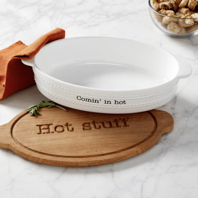 Hot Stuff Ceramic Baker amp; Trivet Set
