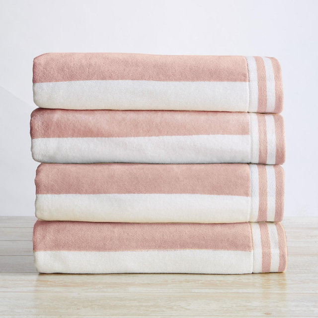 100% Cotton Cabana Striped 4 Pack Beach Towels - Great Bay Home .