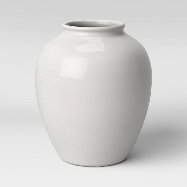 11" x 10" Ceramic Vase Ivory - Threshold™