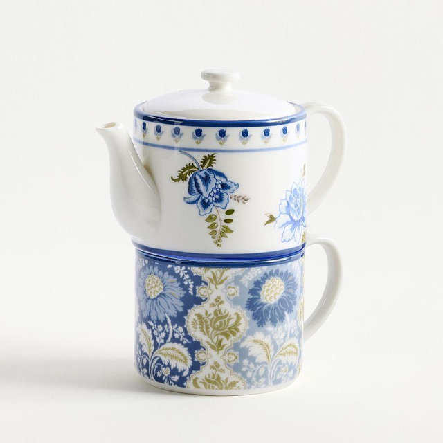 Kravet Jardin Stoneware Tea Set, Set of 3 - Azure