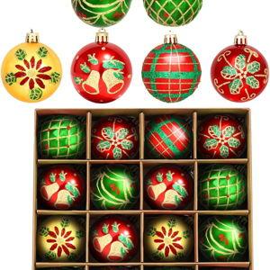 Semato 16 Pcs Christmas Tree Ornaments Decorations Ball, 2.4 Inch Shiny Hanging Bulbs Christmas Tree Decorations Set