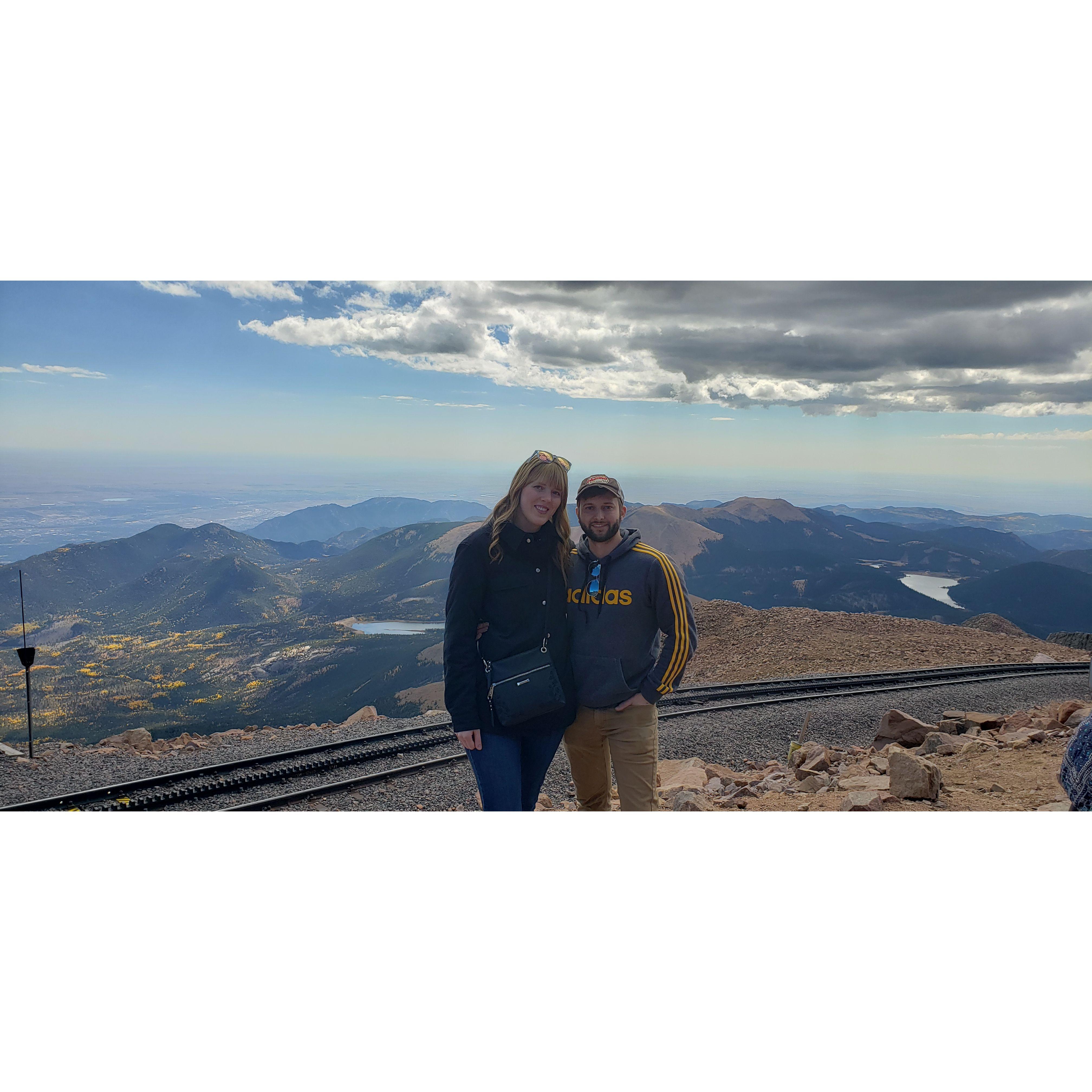 On top of Pikes Peak in Colorado